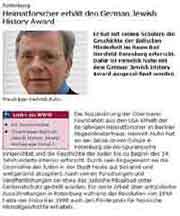 Heimatforscher erhält den German Jewish History Award HR-Online Archiv 